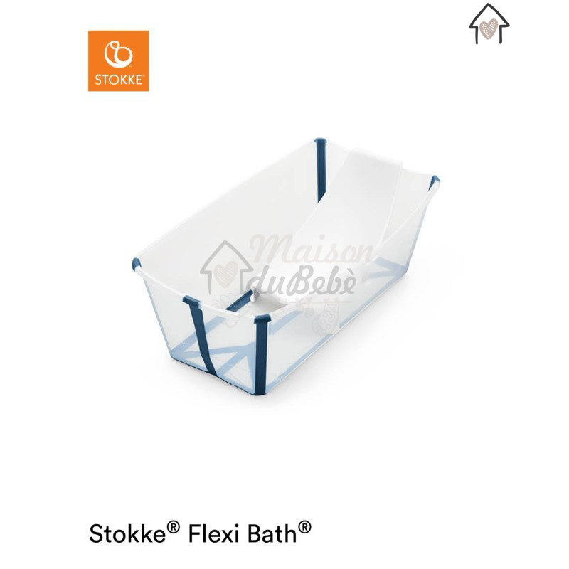 Stokke Flexi Bath Transparent Blue + Supporto per Neonato omaggio
