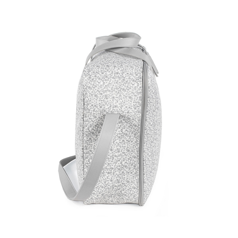 Pasito a Pasito Valigia in Ecopelle Grigio - Linea Flower Mellow