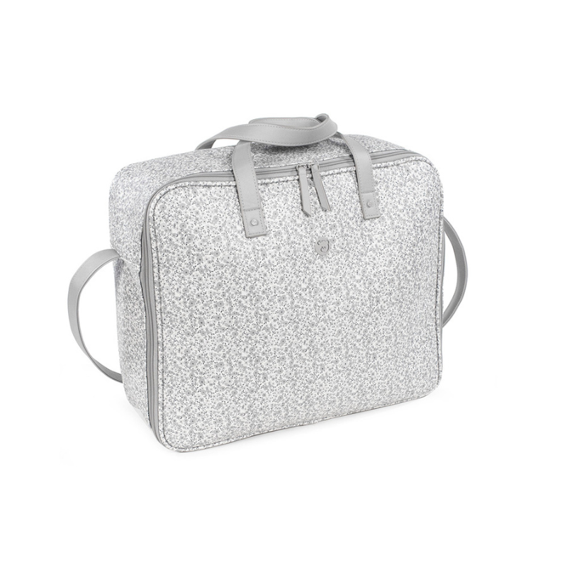 Pasito a Pasito Valigia in Ecopelle Grigio - Linea Flower Mellow
