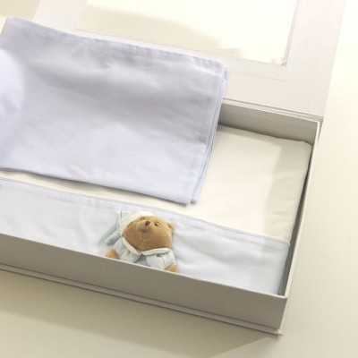 Nanan Set Lenzuola 3pz per Lettino Azzurro - Linea Puccio ''Sei La Mia Stella''