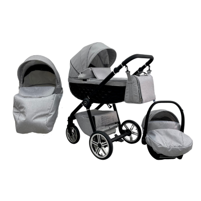 Trio ''CRYSTAL'' By Maison du Bebè col. GRIGIO Tel.NERO