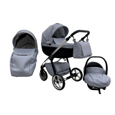 Trio ''CRYSTAL'' By Maison du Bebè col. Grigio Lavanda Tel.ARGENTO