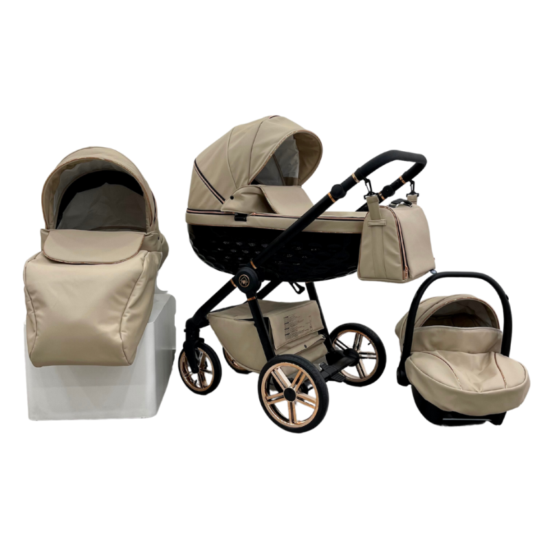 Trio ''CRYSTAL'' By Maison du Bebè col. BEIGE Tel.NERO