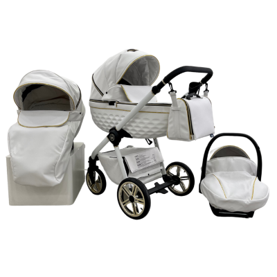 Trio ''CRYSTAL'' By Maison du Bebè col. BIANCO/GOLD Tel.BIANCO