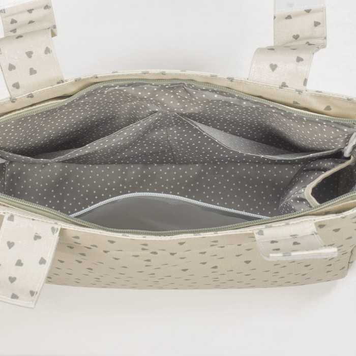 Pasito a Pasito Borsa Fasciatoio Poppy Cuori Muschio