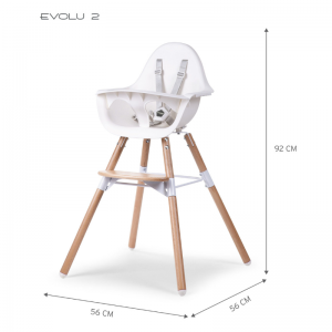 Childhome Seggiolone Evolu 2 in 1 Legno/Bianco