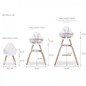 Childhome Seggiolone Evolu 2 in 1 Legno/Bianco
