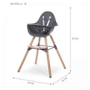 Childhome Seggiolone Evolu 2 in 1 Legno/Antracite