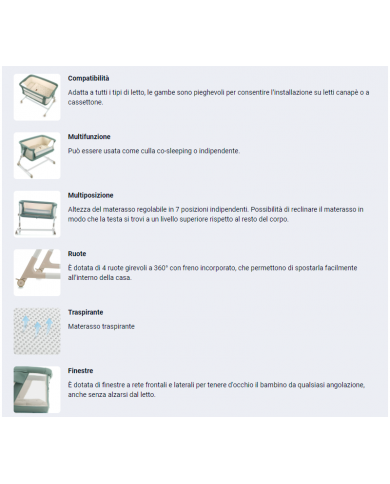 Janè Culla Co-Sleeping Babyside Botanic