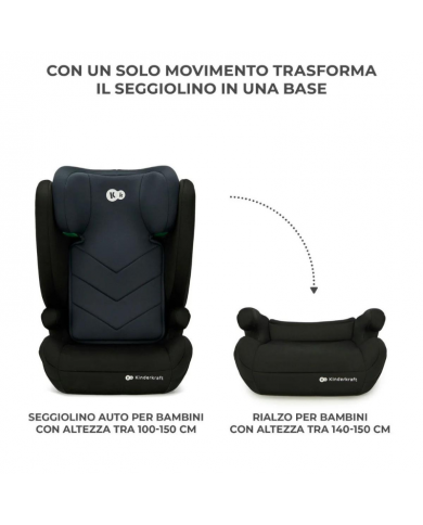 Kinderkraft Seggiolino Auto 2in1 I-SPARK i-Size Black