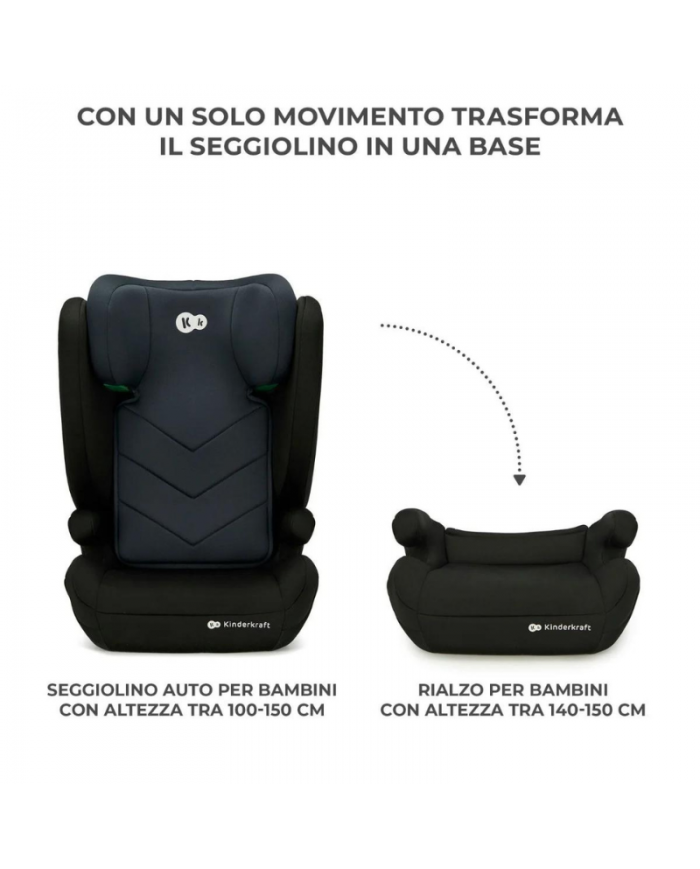 Kinderkraft Seggiolino Auto 2in1 I-SPARK i-Size Black