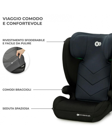 Kinderkraft Seggiolino Auto 2in1 I-SPARK i-Size Black
