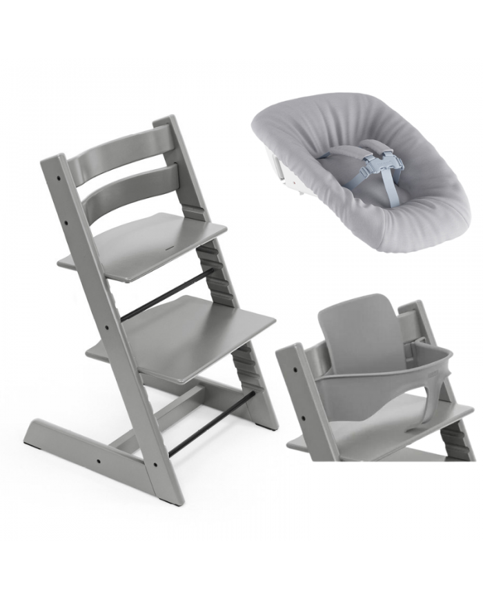 Stokke Promo Tripp Trapp Storm Grey con Newborn e Baby Set