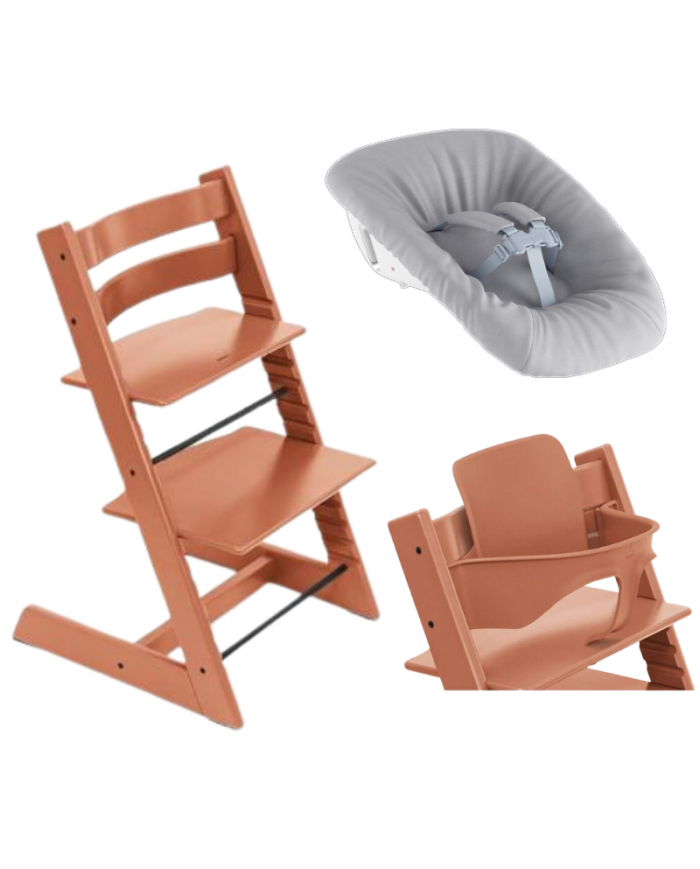 Stokke Promo Tripp Trapp Terracotta con Newborn e Baby Set