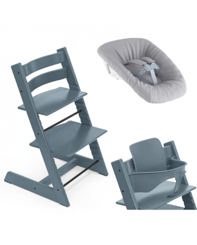 Stokke Promo Tripp Trapp Fjord Blue con Newborn e Baby Set