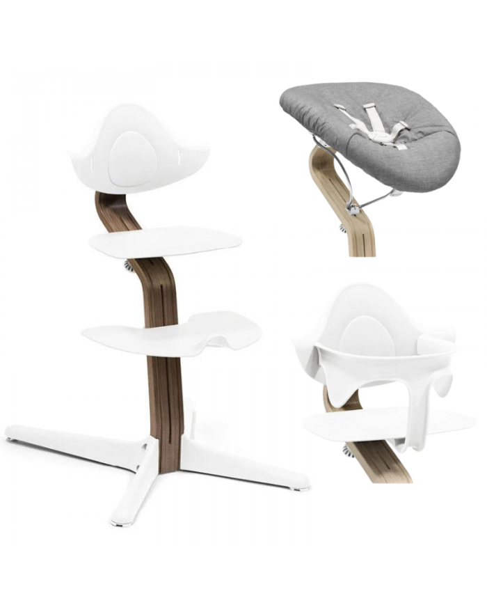 Stokke Promo Sedia Nomi Walnut White Con Newborn e Babyset in Omaggio