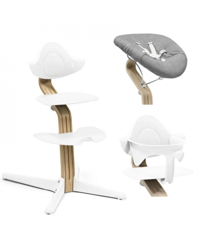 Stokke Promo Sedia Nomi Oak White Con Newborn e Babyset in Omaggio