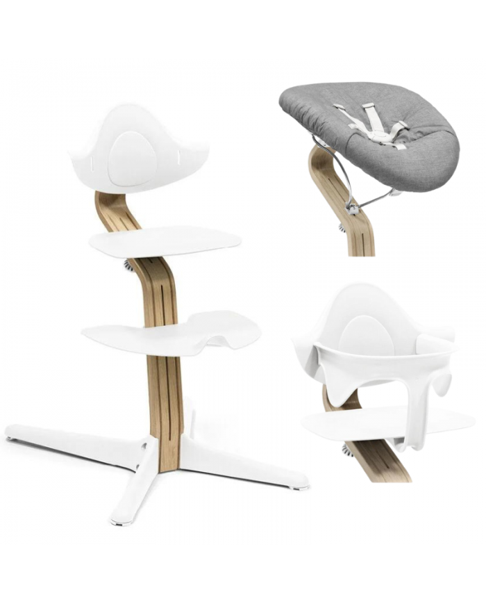 Stokke Promo Sedia Nomi Oak White Con Newborn e Babyset in Omaggio