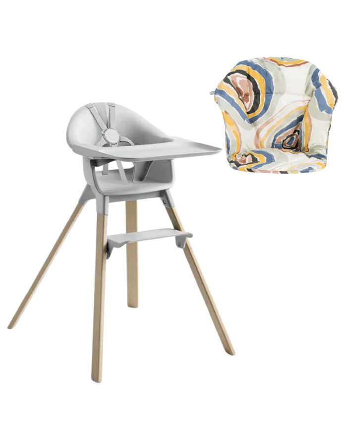 Stokke Clikk Cloud Grey con cuscino omaggio Multicircles