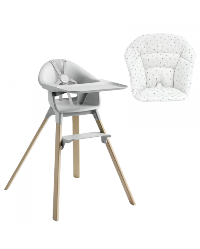 Stokke Clikk Cloud Grey con cuscino omaggio Blueberry Boat
