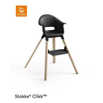 Stokke Clikk Black Natural con cuscino omaggio Nordic Grey