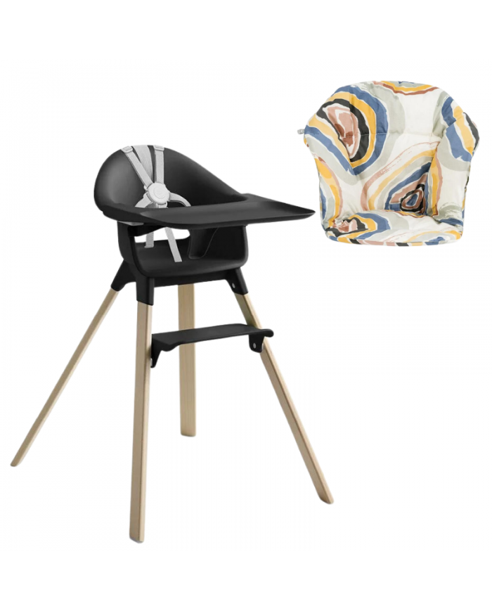 Stokke Clikk Black Natural con cuscino omaggio Multicircles