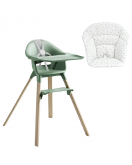 Stokke Clikk Fjord Blue con cuscino omaggio Nordic Grey