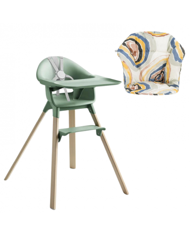 Stokke Clikk Clover Green con cuscino omaggio Multicircles