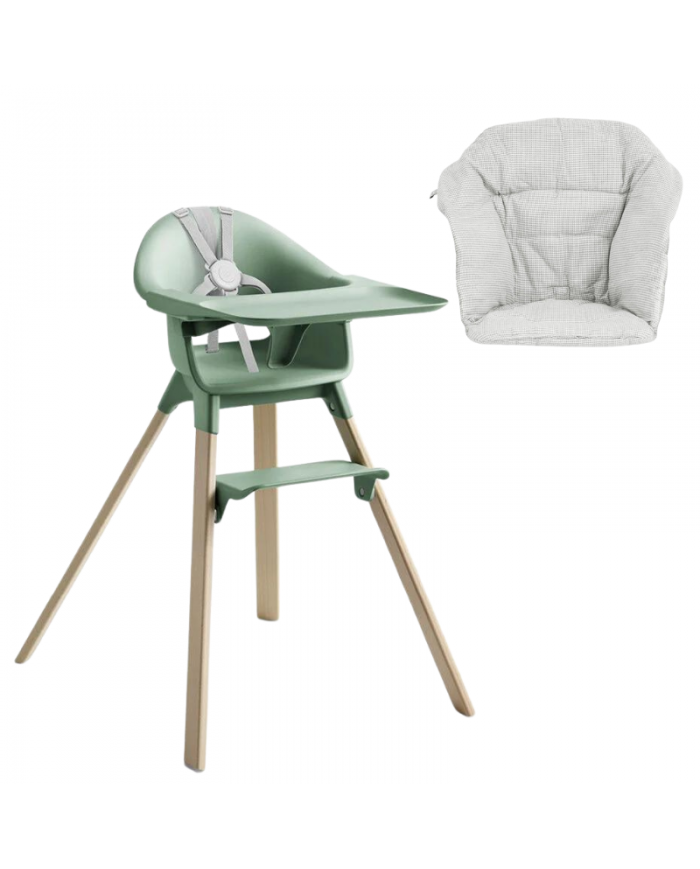 Stokke Clikk Clover Green con cuscino omaggio Nordic Grey