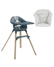 Stokke Clikk Fjord Blue con cuscino omaggio Nordic Grey