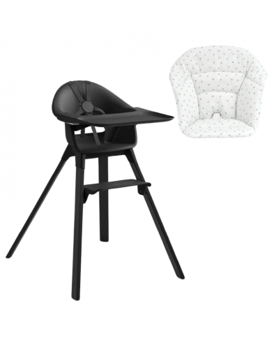 Stokke Clikk Midnight Black con cuscino omaggio Blueberry Boat