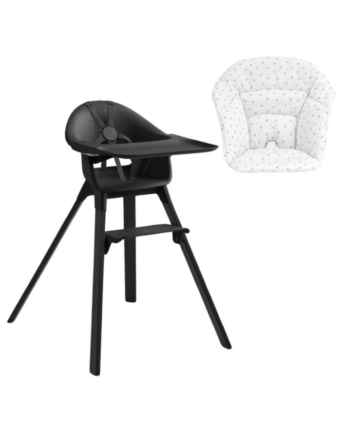Stokke Clikk Midnight Black con cuscino omaggio Blueberry Boat