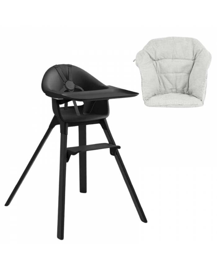 Stokke Clikk Midnight Black con cuscino omaggio Nordic Grey