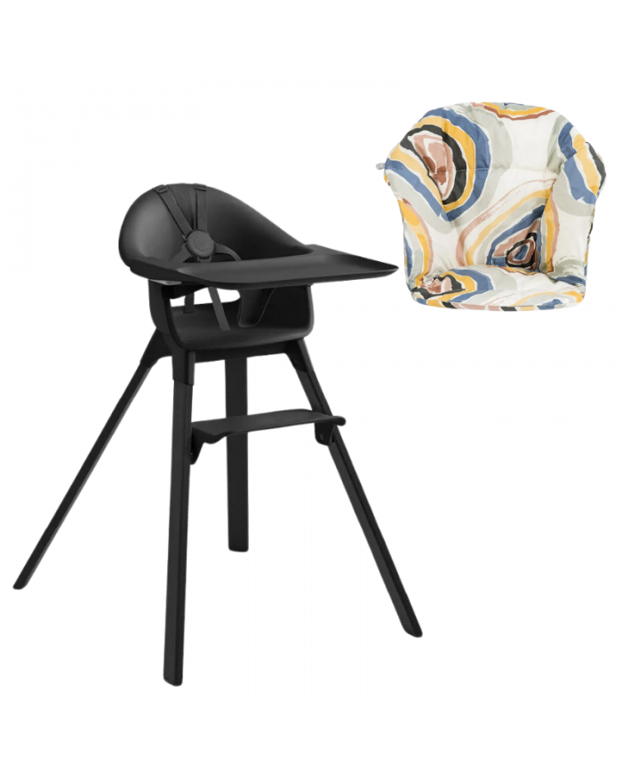 Stokke Clikk Midnight Black con cuscino omaggio Multicircles