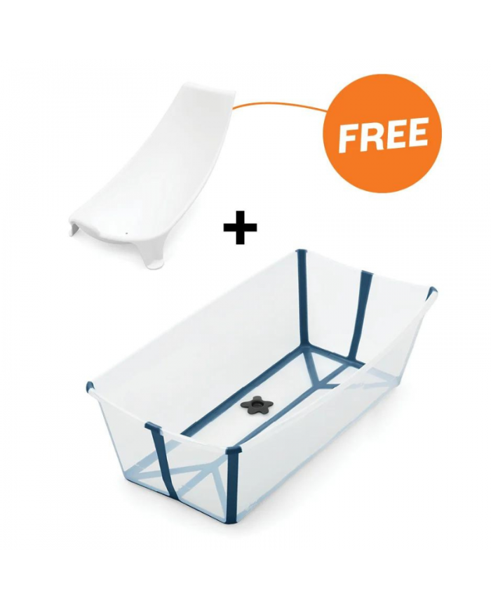 Stokke Flexi Bath X-Large Transparent Blue con supporto omaggio