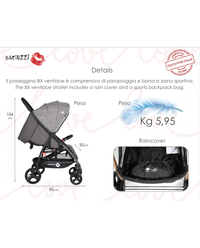 Baciuzzi passeggino BX 22 Nude