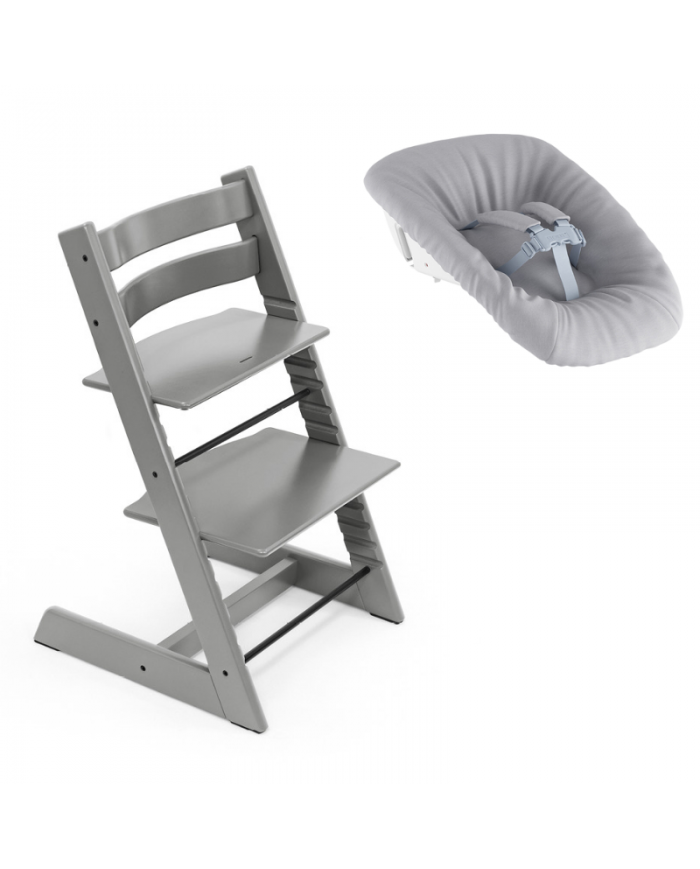 Stokke Promo Tripp Trapp Storm Grey con Newborn