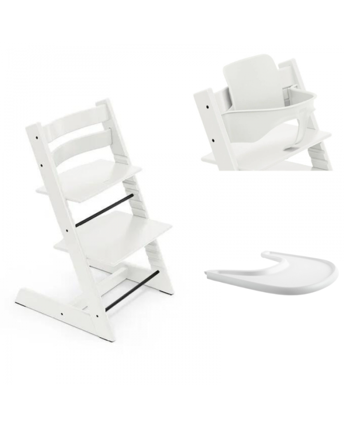 Stokke Promo Tripp Trapp Bianco con Baby Set e vassoio