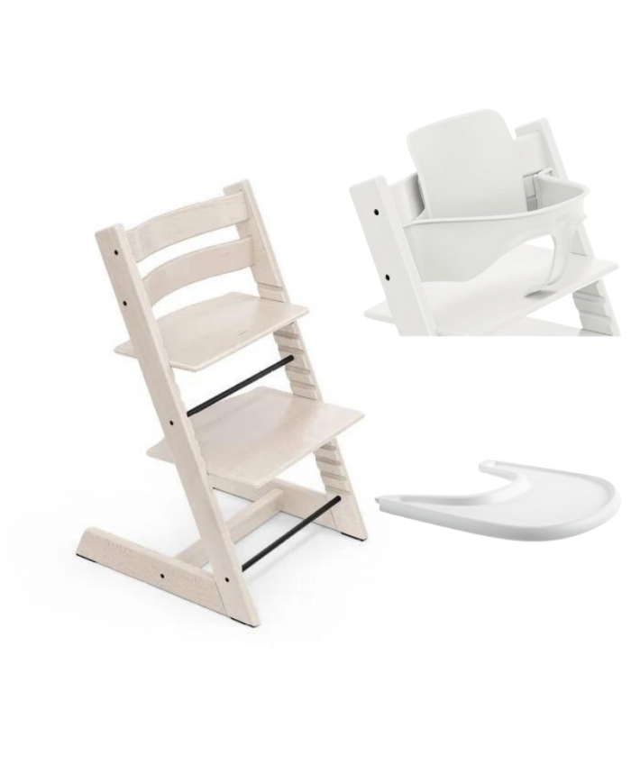 Stokke Promo Tripp Trapp Whitewash con Baby Set e vassoio