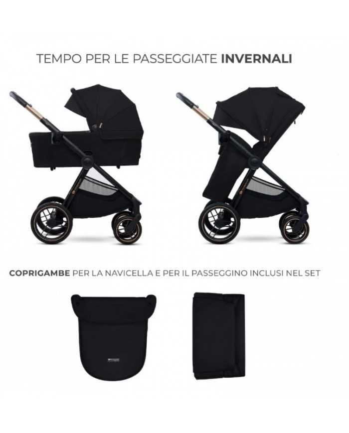 Kinderkraft Trio Passeggino ,Carrozzina,Ovetto e Borsa NEA 2 BLACK