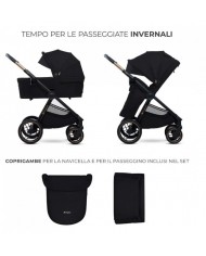 Kinderkraft Trio Passeggino ,Carrozzina,Ovetto e Borsa NEA 2 BLACK