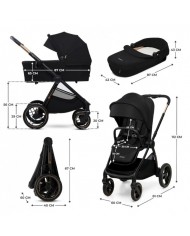 Kinderkraft Trio Passeggino ,Carrozzina,Ovetto e Borsa NEA 2 BLACK