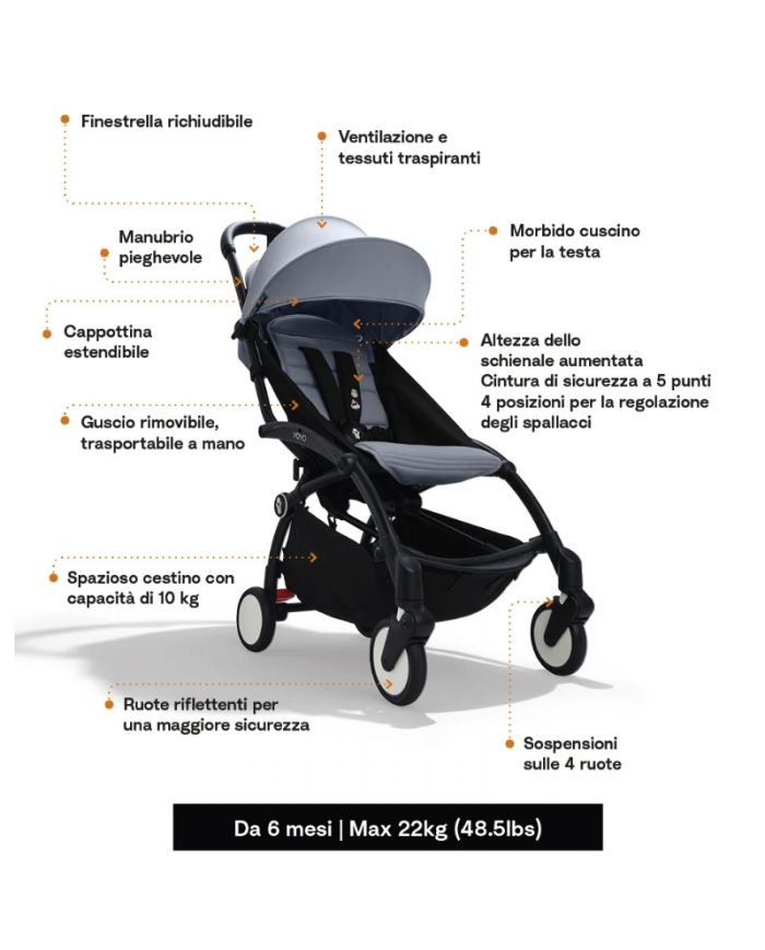 Stokke Passeggino Leggero Yoyo³ White-Olive 6 Mesi+ Omaggio