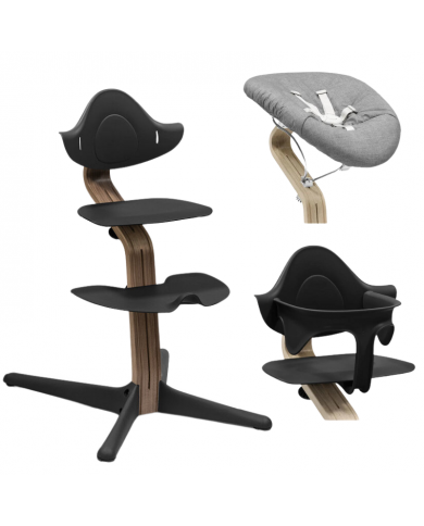 Stokke Promo Sedia Nomi Walnut Black Con Newborn e Babyset in Omaggio