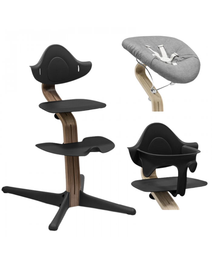 Stokke Promo Sedia Nomi Walnut Black Con Newborn e Babyset in Omaggio