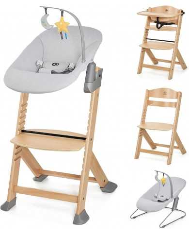 Seggiolone Enock In Legno Naturale 4 in 1 Con Sdraietta