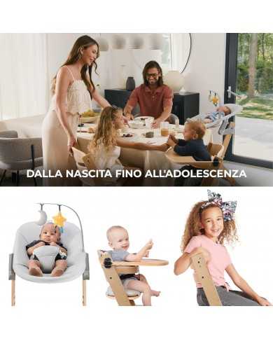 Seggiolone Enock In Legno Naturale 4 in 1 Con Sdraietta