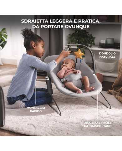 Seggiolone Enock In Legno Naturale 4 in 1 Con Sdraietta