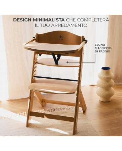 Seggiolone Enock In Legno Naturale 4 in 1 Con Sdraietta