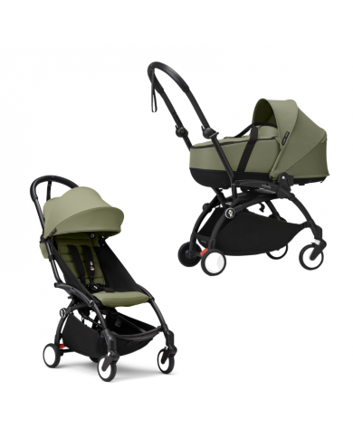 Stokke Yoyo³ con bassinet e rivestimento 6+ Black/Olive
